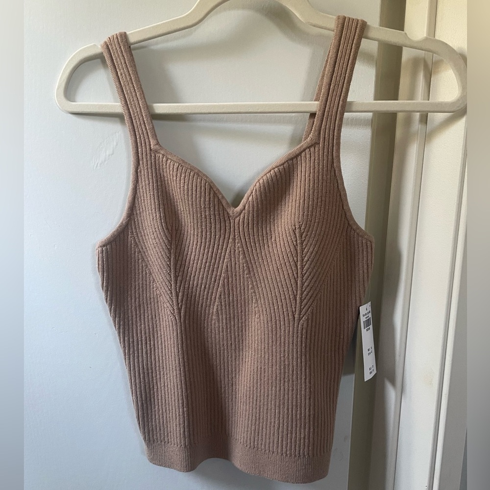 Abercrombie & Fitch Brown Ribbed Sleeveless Tank Top